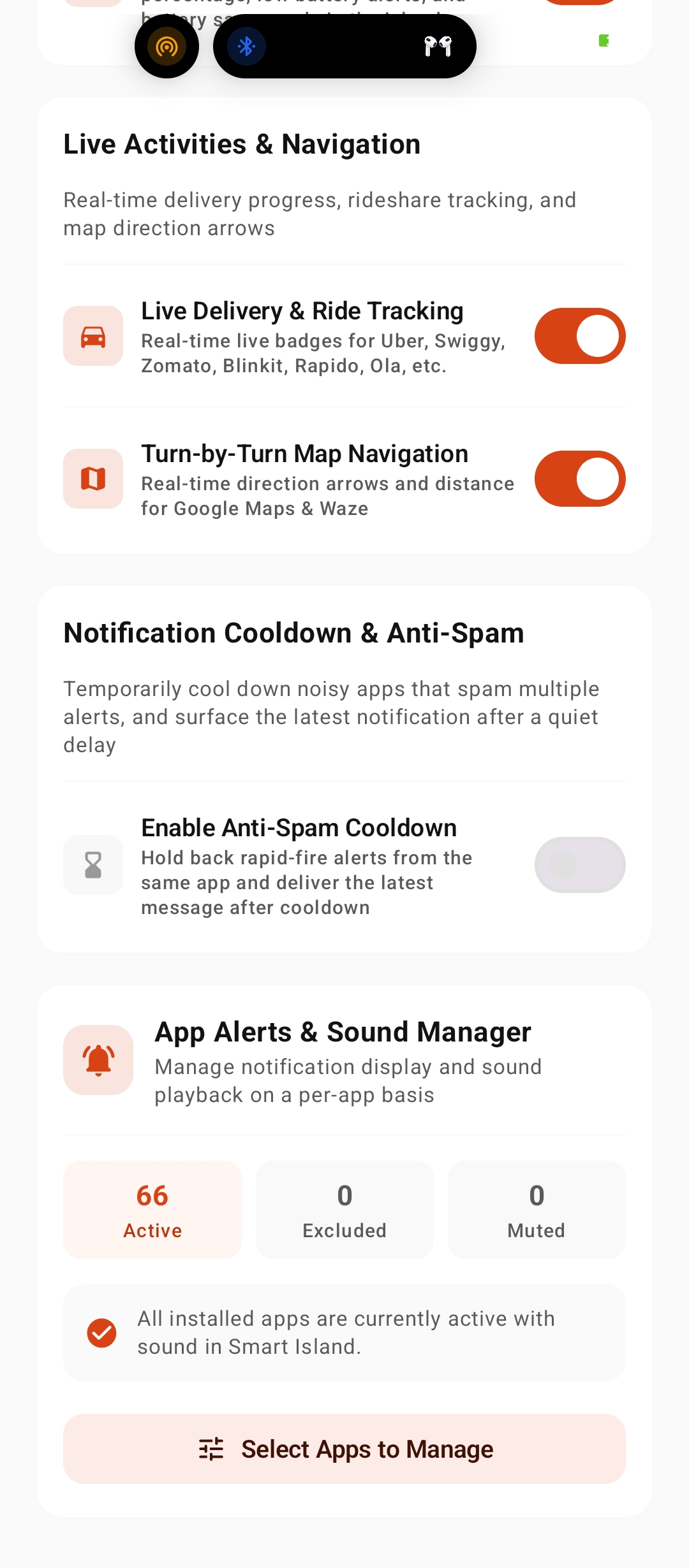Live Activities and App Alerts Picker