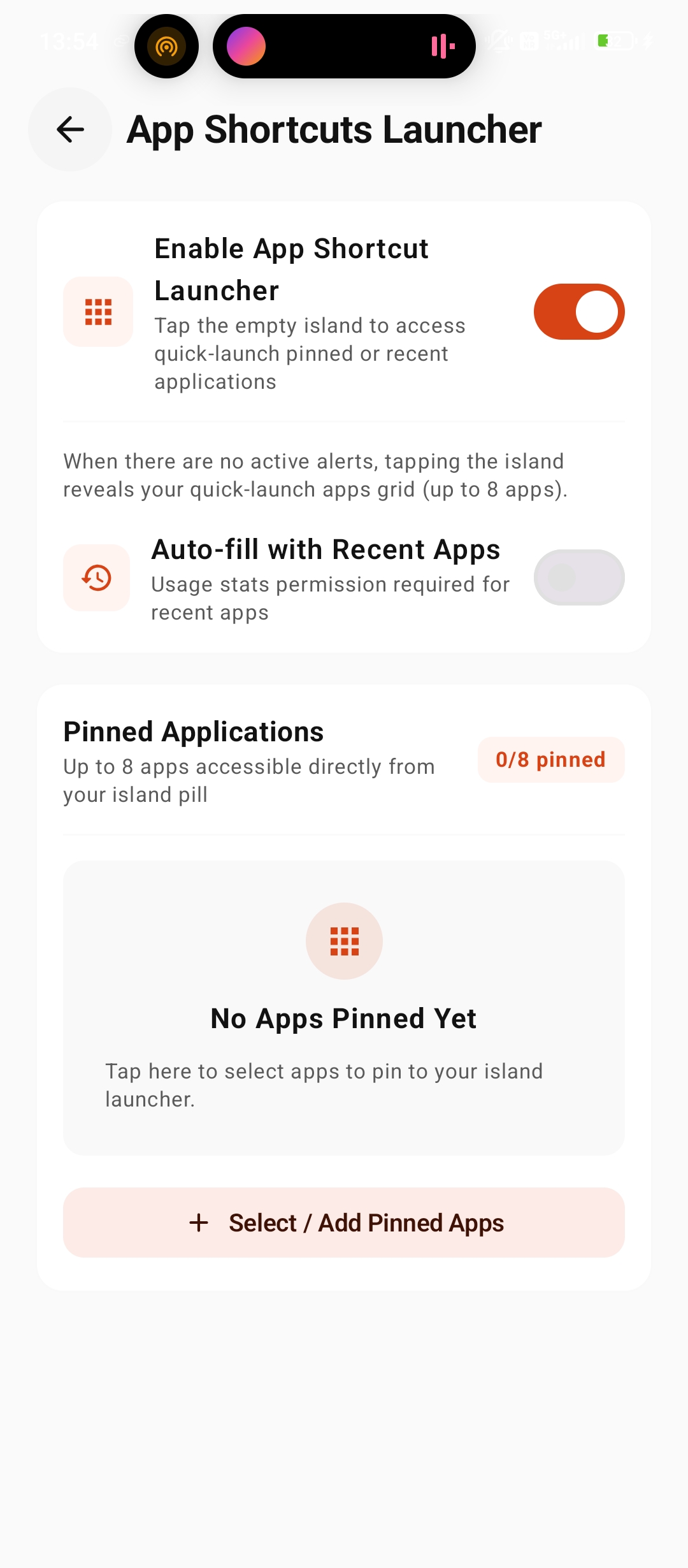 App Shortcuts Launcher Grid