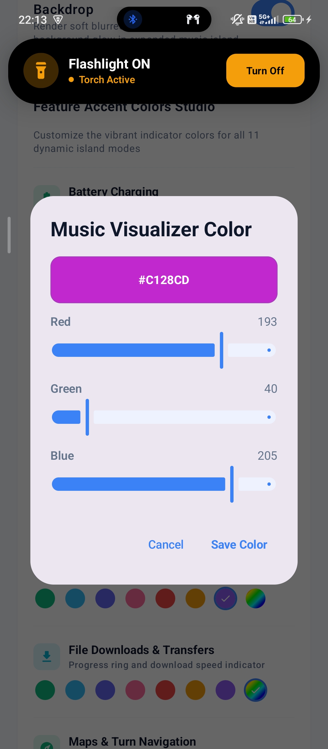 Custom RGB Color Picker and Flashlight Overlay